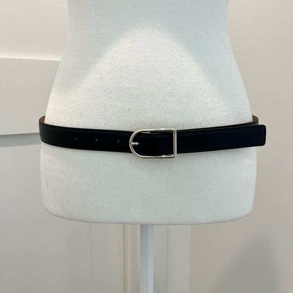 Black Kate Spade New York stitched feather edge belt small/medium black NEW - Picture 2 of 11